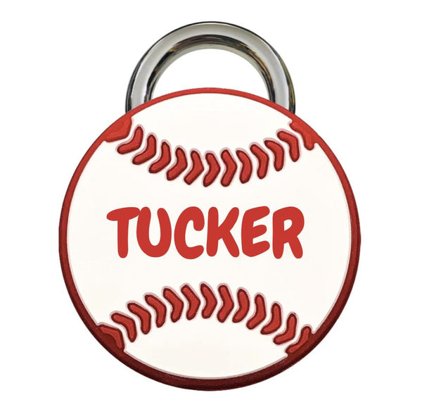 Silicone Custom Engraved Baseball Dog ID Tag HushPuppyDog