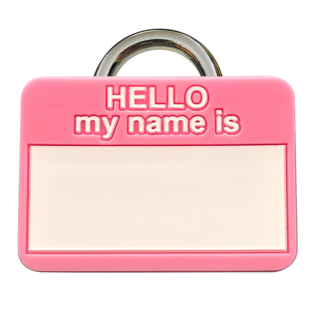 Silicone Custom Engraved Pink Hello Dog ID Tag