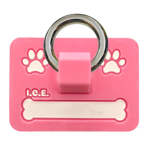 Silicone Custom Engraved Pink Hello Dog ID Tag